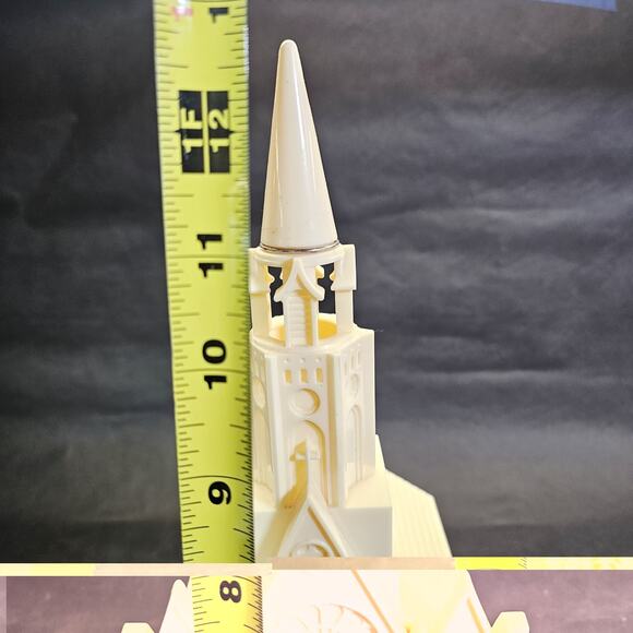 Vintage 1950s Raylite Illuminated Lighted Music Box Christmas Cathedral Church - Picture 9 of 11